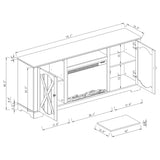 70" Farmhouse TV Stand with Fireplace, Fits up to 75" TV - 70"W x 30"H x 14.5"D