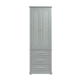 70" Tall Storage Cabinet with Doors and Three Drawers for Bathroom/Office