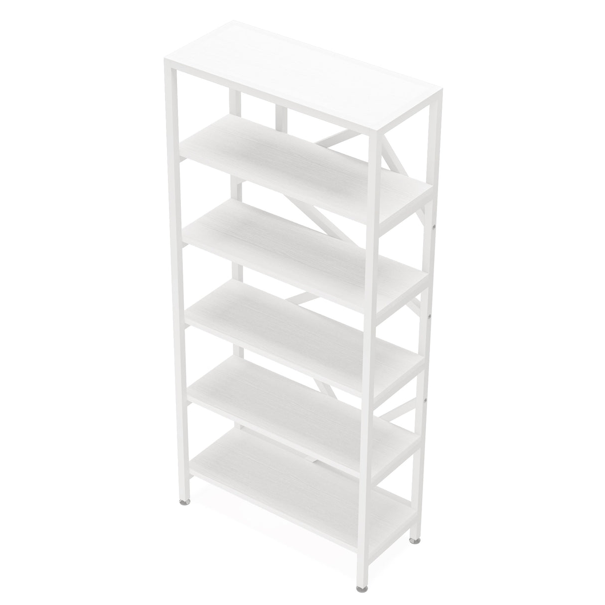 71 Inch Industrial Bookshelf, 6 Shelf Etagere Bookcase,Free Standing Open Book Shelves Storage Display Shelf