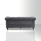 71.5" Velvet Rolled Arm Sofa for Living Room, Apartment, Office, With Tufted Nailheads Rolled Arm, Bench Sofa