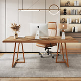 71" Farmhouse Dining Table for 6 to 8, Rectangular Wood Kitchen Table Industrial Dinner Table