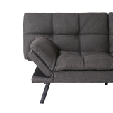 71'' Wide Futon Sofa Bed Adjustable Arms Tufted Back Convertible Futon Sleeper Sofa Tufted Folding Couch