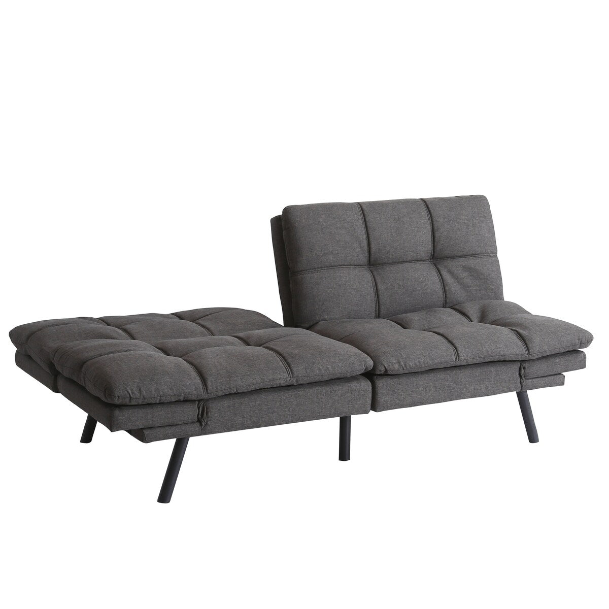 71'' Wide Futon Sofa Bed Adjustable Arms Tufted Back Convertible Futon Sleeper Sofa Tufted Folding Couch