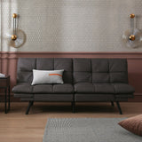 71'' Wide Futon Sofa Bed Adjustable Arms Tufted Back Convertible Futon Sleeper Sofa Tufted Folding Couch