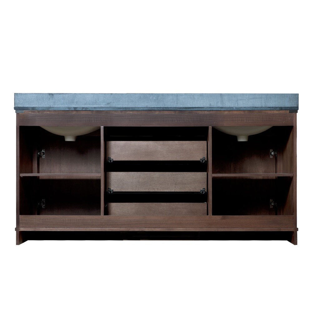 Abigail American Walnut 72-Inch Bathroom Vanity Base Only