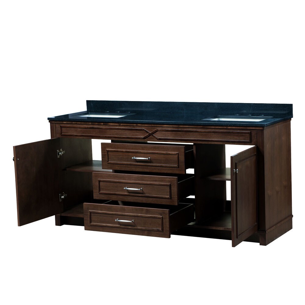 Abigail American Walnut 72-Inch Bathroom Vanity Base Only