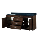 Abigail American Walnut 72-Inch Bathroom Vanity Base Only
