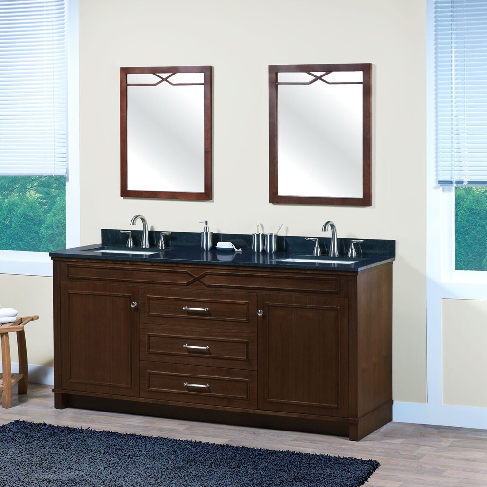 Abigail American Walnut 72-Inch Bathroom Vanity Base Only