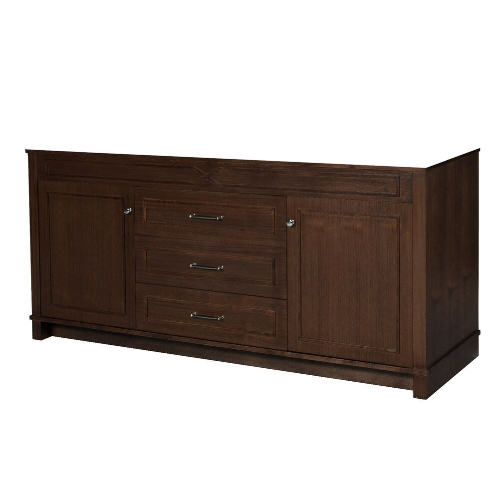 Abigail American Walnut 72-Inch Bathroom Vanity Base Only