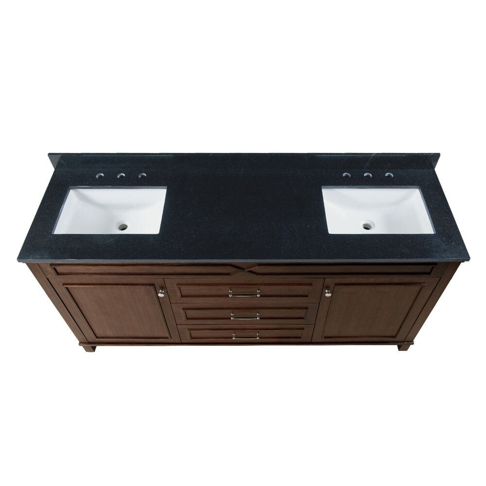 Abigail American Walnut 72-Inch Bathroom Vanity Base Only