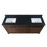 Abigail American Walnut 72-Inch Bathroom Vanity Base Only