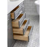 72" Palace Collection Quartz Carrara Cashmere Grey Bathroom Vanity Set With Hardware And F2-0012 Faucets
