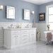 72" Palace Collection Quartz Carrara Cashmere Grey Bathroom Vanity Set With Hardware And F2-0012 Faucets