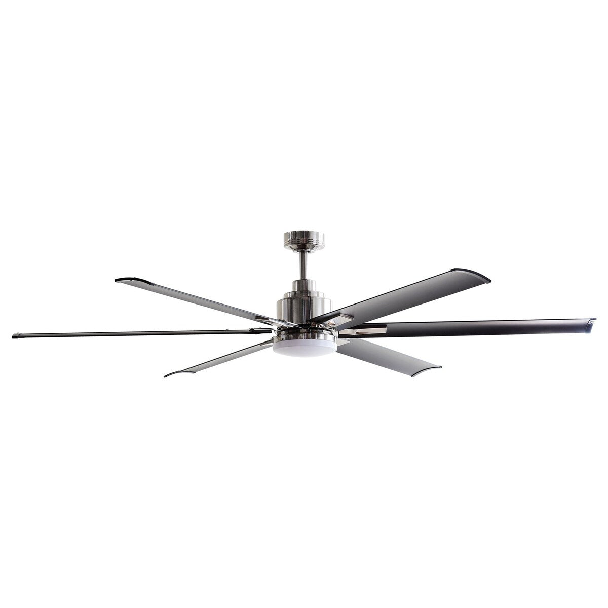 72 in. Integrated LED Brushed Chrome Ceiling Fan with Light and Remote Control - 72" W x 72" D x 17.8" H