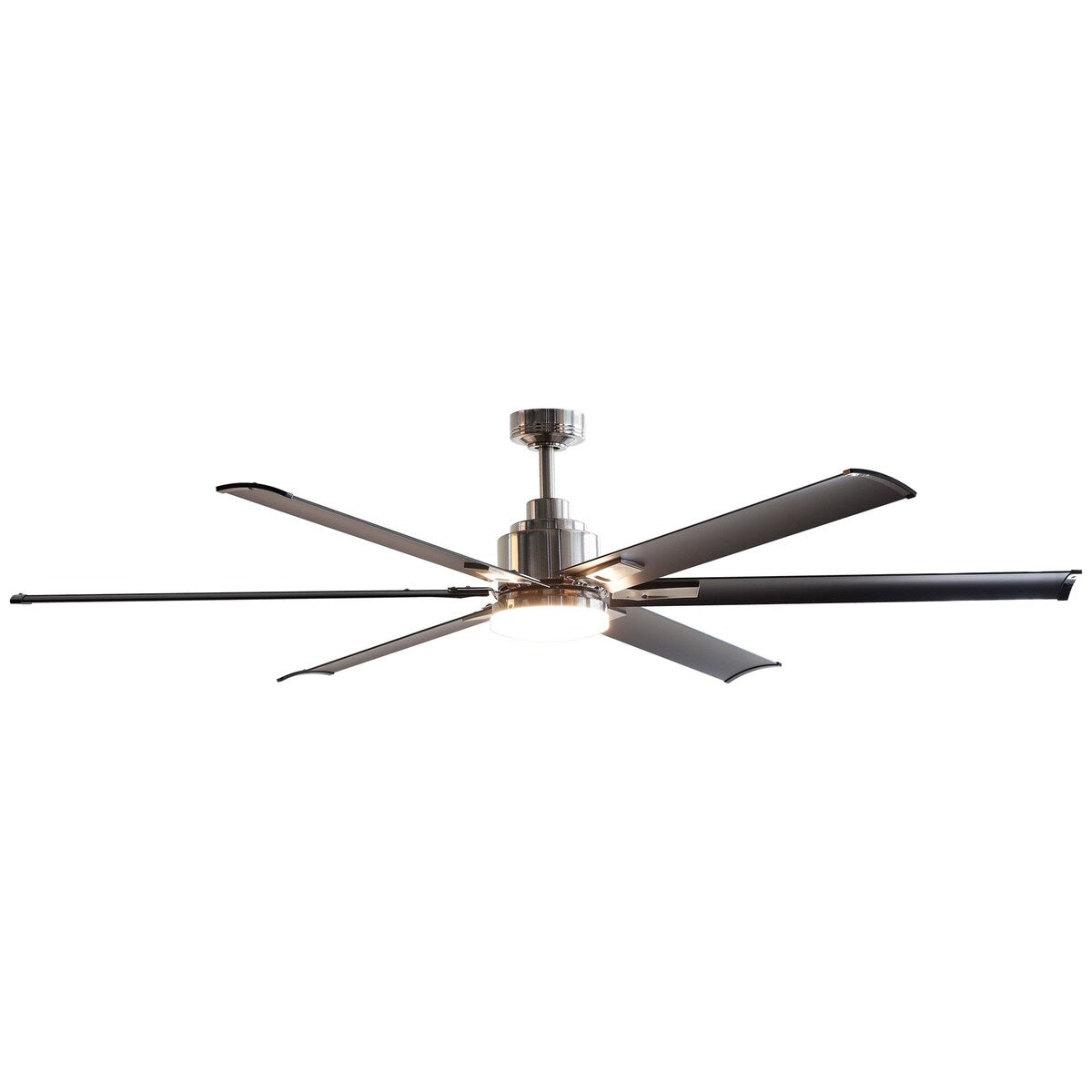 72 in. Integrated LED Brushed Chrome Ceiling Fan with Light and Remote Control - 72" W x 72" D x 17.8" H