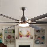 72 in. Integrated LED Brushed Chrome Ceiling Fan with Light and Remote Control - 72" W x 72" D x 17.8" H