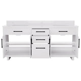 72-inch Double Bathroom Vanities with 2 Integrated Rectangular Sinks