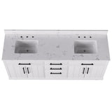 72-inch Double Bathroom Vanities with 2 Integrated Rectangular Sinks