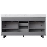 72-inch Double Bathroom Vanities with 2 Integrated Rectangular Sinks