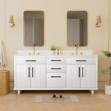72-inch Double Bathroom Vanities with 2 Integrated Rectangular Sinks