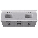 72-inch Double Bathroom Vanities with 2 Integrated Rectangular Sinks