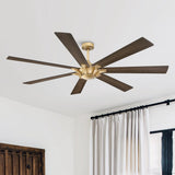 72" Wooden 7-Blade Large Outdoor Industrial DC Ceiling Fan with Remote