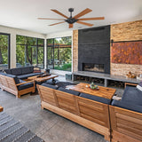 72" Wooden 7-Blade Large Outdoor Industrial DC Ceiling Fan with Remote