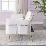 72.5" Convertible Sofa Bed, Velvet Folding Lounge Recliner