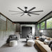 72" Black LED Ceiling Fan with Light Kit and Remote(8-blade)