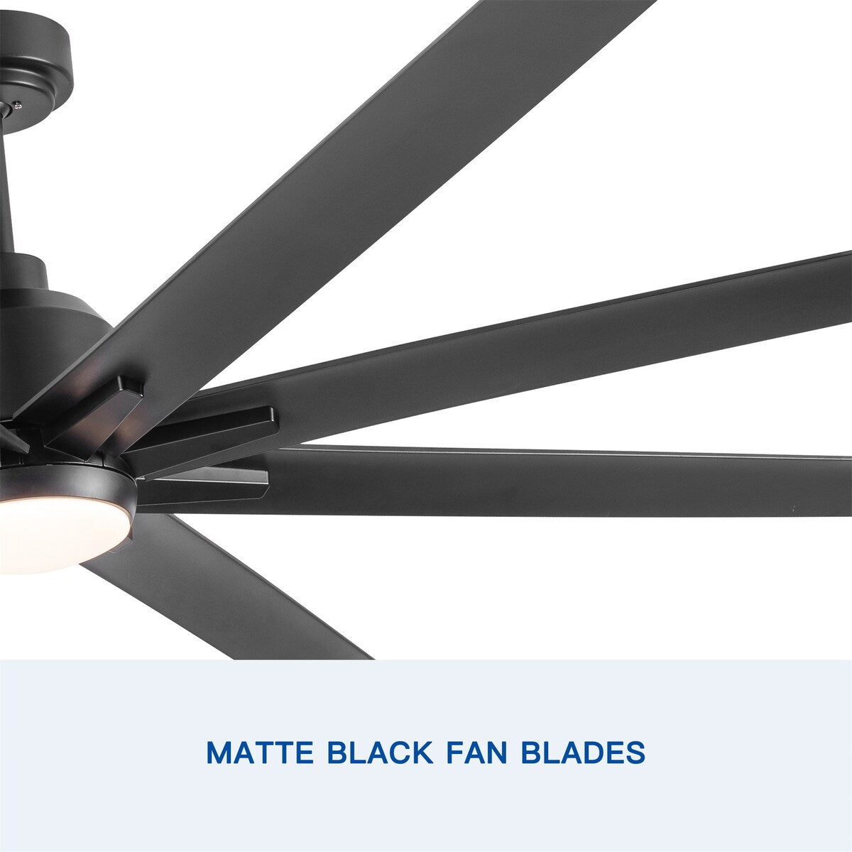 72" Integrated LED Light Ceiling Fan with Black ABS Blade