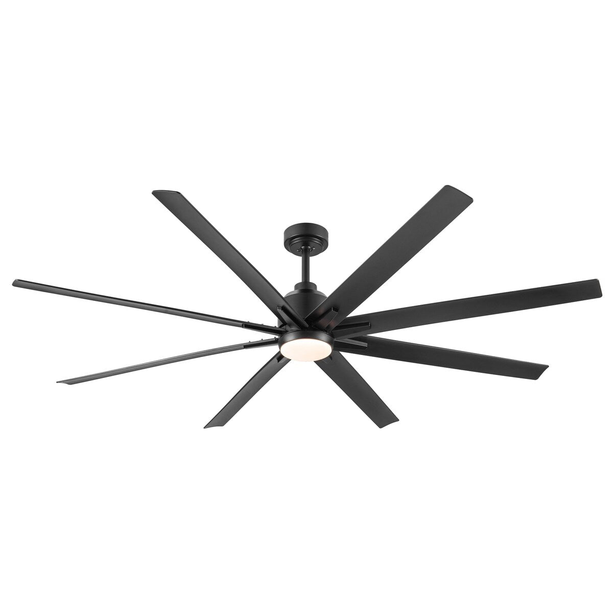 72" Integrated LED Light Ceiling Fan with Black ABS Blade