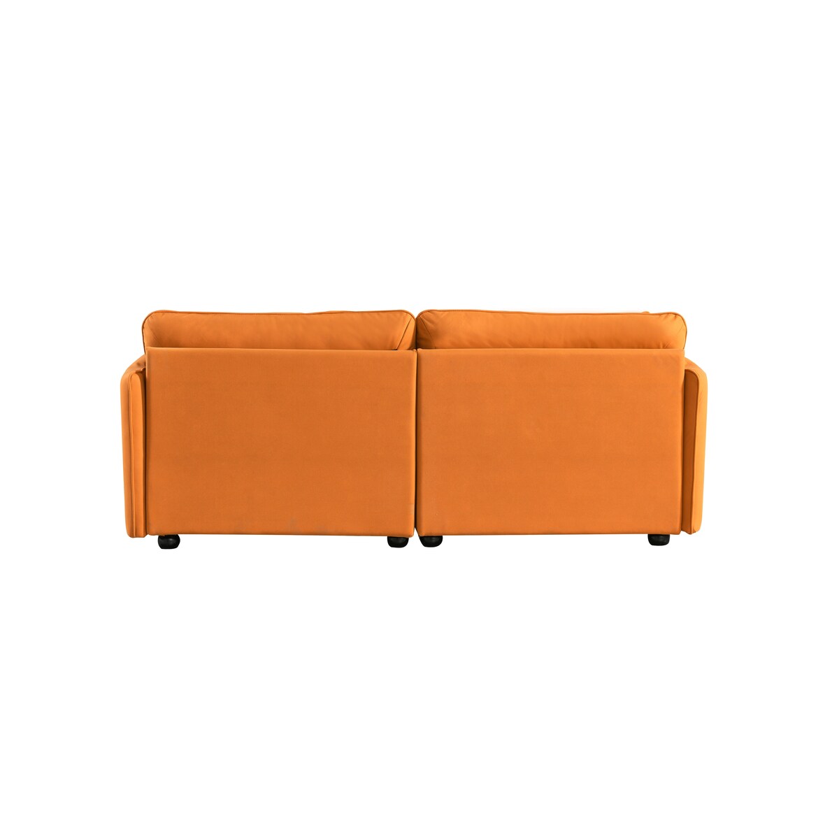 72" Loveseat Sofa Couch, Nano-fabric Lines Upholstered Deep Seat Loveseat Modern Living Room Folded Arms Sofa with 2 Pillows