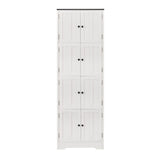 72" Tall Corner Cabinet, Wall Storage Cabinet with 8 Doors and 4 Shelves, for Bathroom - 25"(L) x 12"(W) x 72"(H)