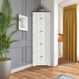 72" Tall Corner Cabinet, Wall Storage Cabinet with 8 Doors and 4 Shelves, for Bathroom - 25"(L) x 12"(W) x 72"(H)
