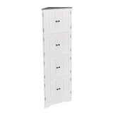 72" Tall Corner Cabinet, Wall Storage Cabinet with 8 Doors and 4 Shelves, for Bathroom - 25"(L) x 12"(W) x 72"(H)
