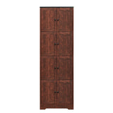 72" Tall Corner Cabinet, Wall Storage Cabinet with 8 Doors and 4 Shelves, for Bathroom - 25"(L) x 12"(W) x 72"(H)