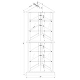 72''H Curio 6-Tier Corner Storage Wall Cabinet with 4 Glass Door, 26''L*13''W*72''H, 65.63LBS