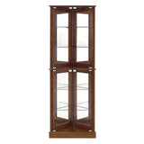 72''H Curio 6-Tier Corner Storage Wall Cabinet with 4 Glass Door, 26''L*13''W*72''H, 65.63LBS