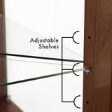72''H Curio 6-Tier Corner Storage Wall Cabinet with 4 Glass Door, 26''L*13''W*72''H, 65.63LBS