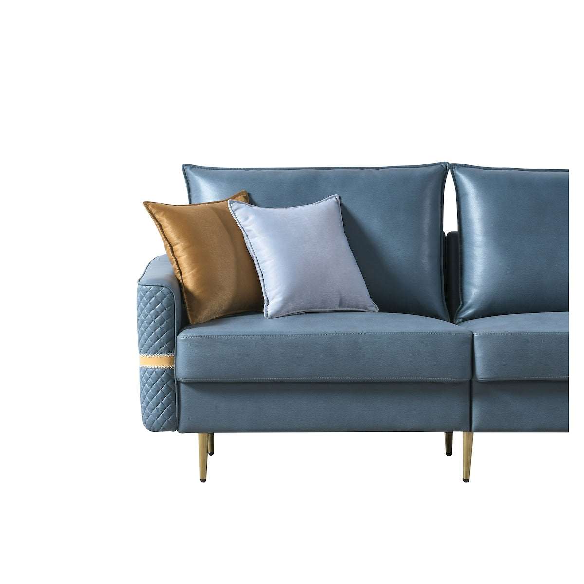 73.22" Elegant Loveseat Sofa Couch, Mid Century Modern Loveseats Furniture With 2 Pillows