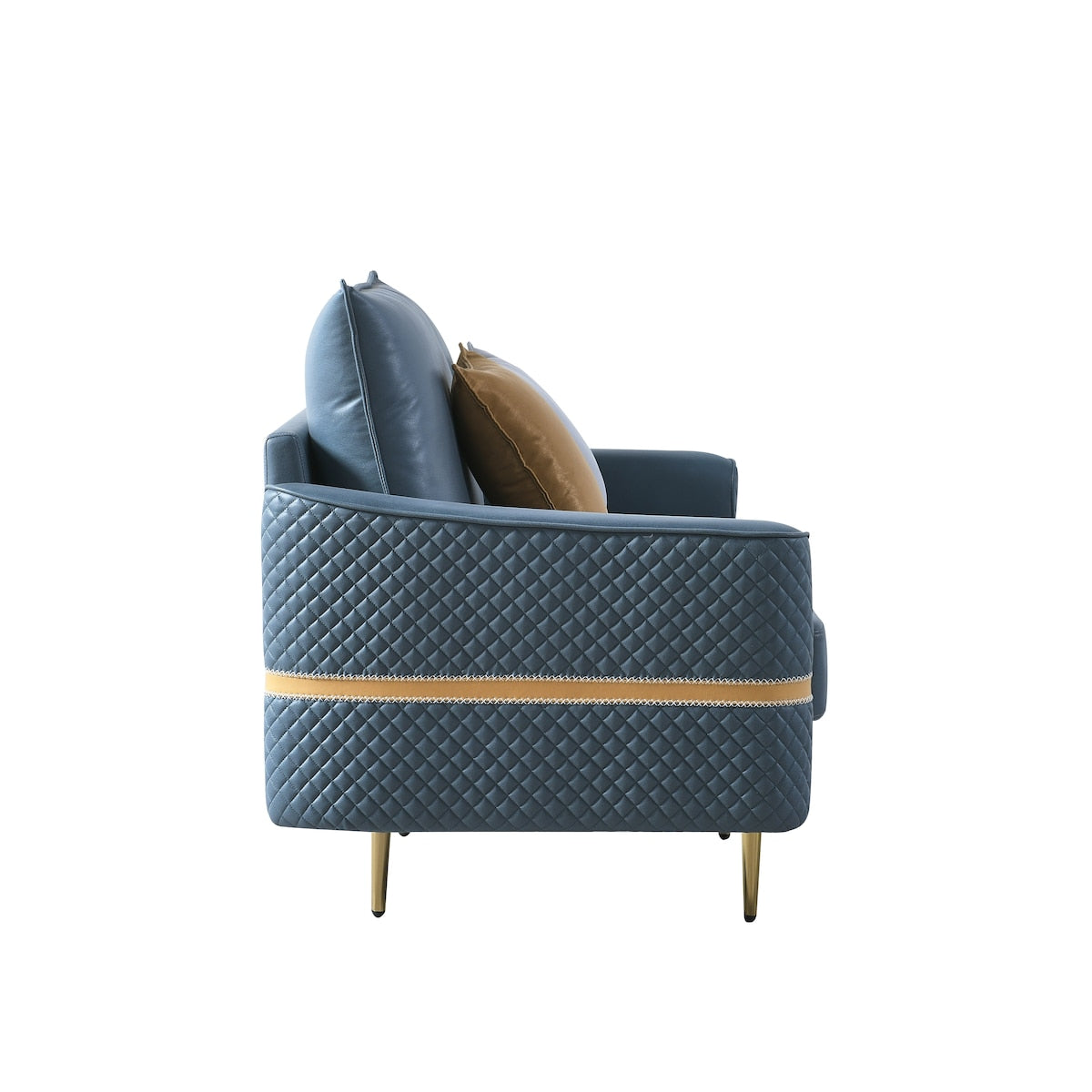 73.22" Elegant Loveseat Sofa Couch, Mid Century Modern Loveseats Furniture With 2 Pillows
