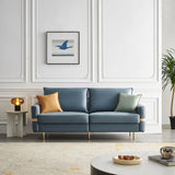 73.22" Elegant Loveseat Sofa Couch, Mid Century Modern Loveseats Furniture With 2 Pillows
