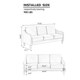 73.22inch Velvet 3 Seater Sofa