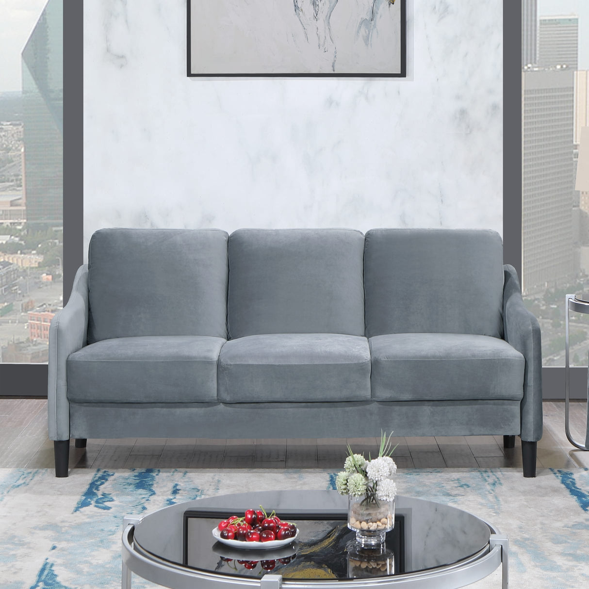 73.22inch Velvet 3 Seater Sofa
