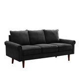 74.1" Velvet 3 Seat Sofa with Comefortable Cushion and Solid Wood Legs