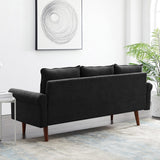 74.1" Velvet 3 Seat Sofa with Comefortable Cushion and Solid Wood Legs