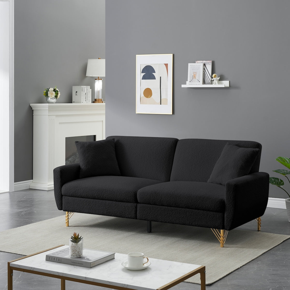 74.41'' Sofa Bed With Separate Adjustment Backrest And Storage Function
