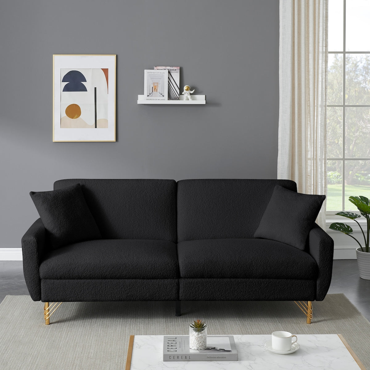 74.41'' Sofa Bed With Separate Adjustment Backrest And Storage Function