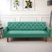 74" Velvet Futon Sofa Bed, Adjustable Backrest Convertible Loveseat Sleeper Couch with Tapered Wood Legs for Small Space