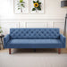74" Velvet Futon Sofa Bed, Adjustable Backrest Convertible Loveseat Sleeper Couch with Tapered Wood Legs for Small Space